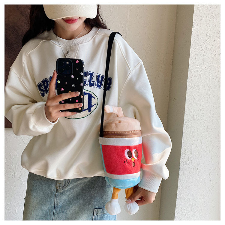 Too cute! Hamburger, French Fries, and Coke Plush Bag | Soft and cute shoulder bag for girls | Custom orders available at competitive prices