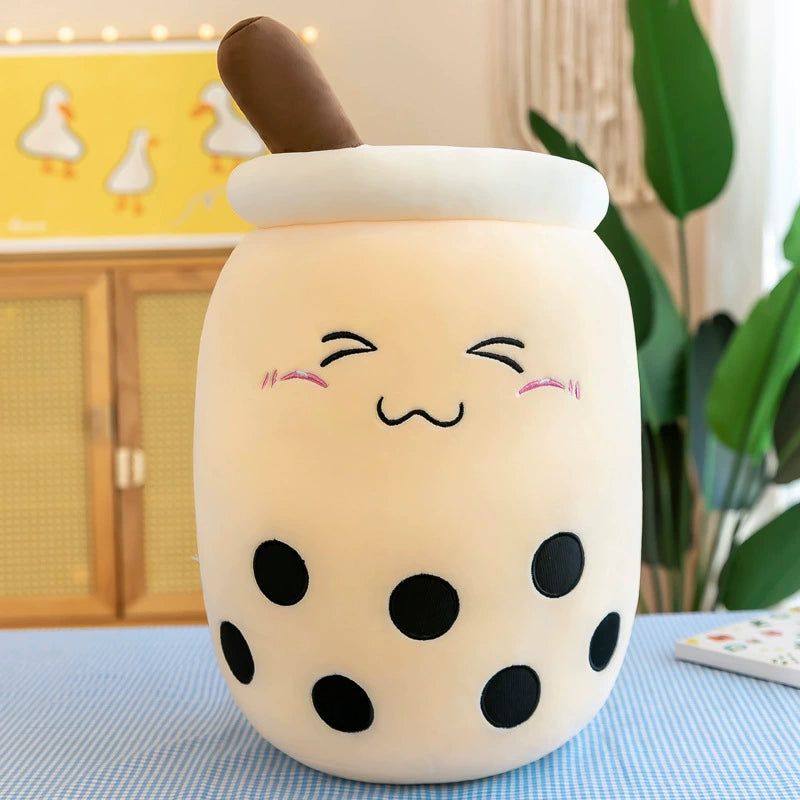 Boba Milk Tea Plushie Cup - Sip & Cuddle Huggable Pillow, Cute Squishy Toy for Girls & Kids