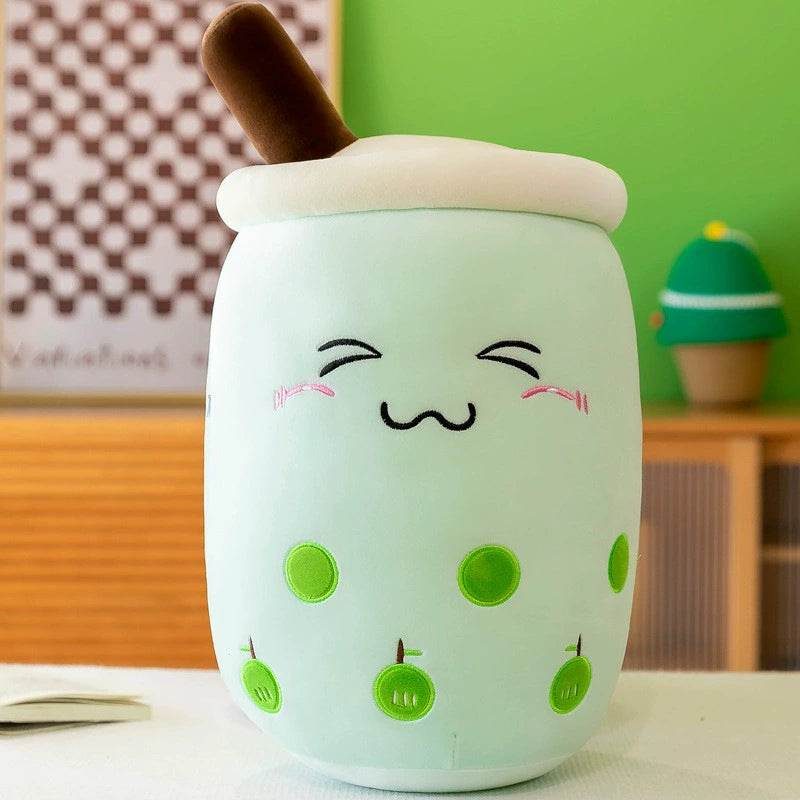 Boba Milk Tea Plushie Cup - Sip & Cuddle Huggable Pillow, Cute Squishy Toy for Girls & Kids