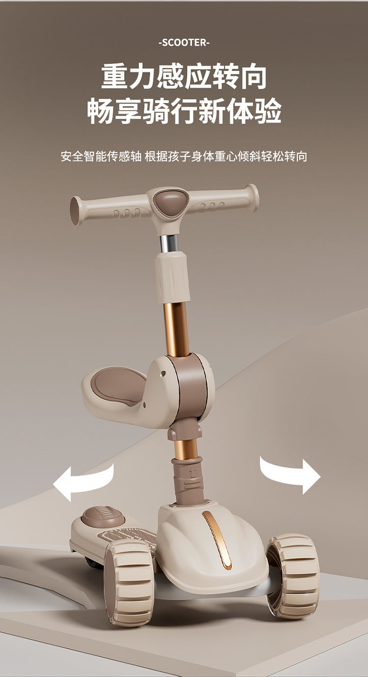 Children's scooter three-in-one 1-3-6 years old boys and girls slide baby can sit and ride the slide car