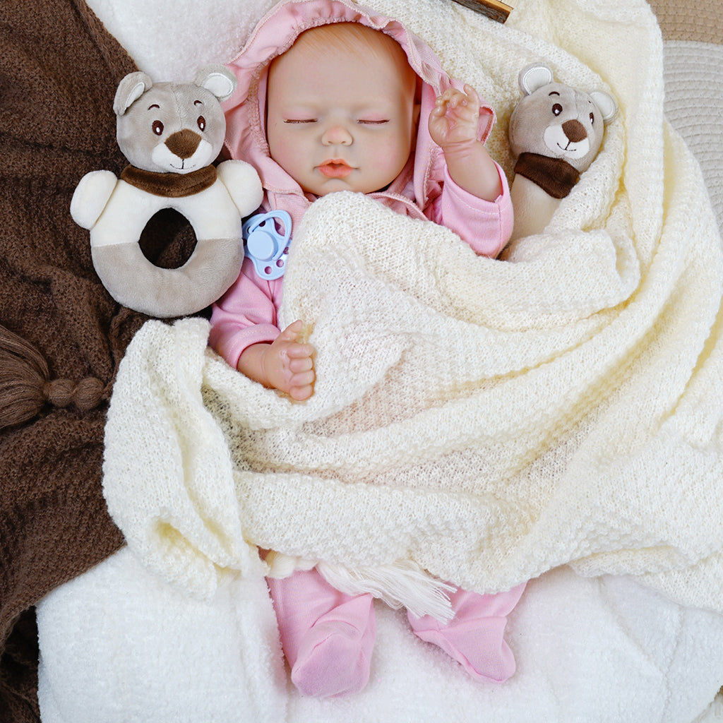 New 43cm soft rubber newborn doll, simulation baby newborn girl, dressable reborn doll, soft touch toy gift