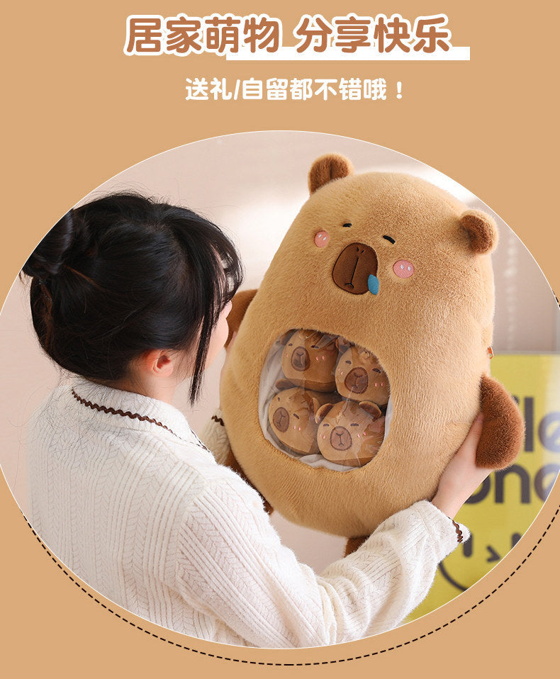 Unzip a Whole Squad of Chill! The Capybara Surprise Plush Bag40*45cm