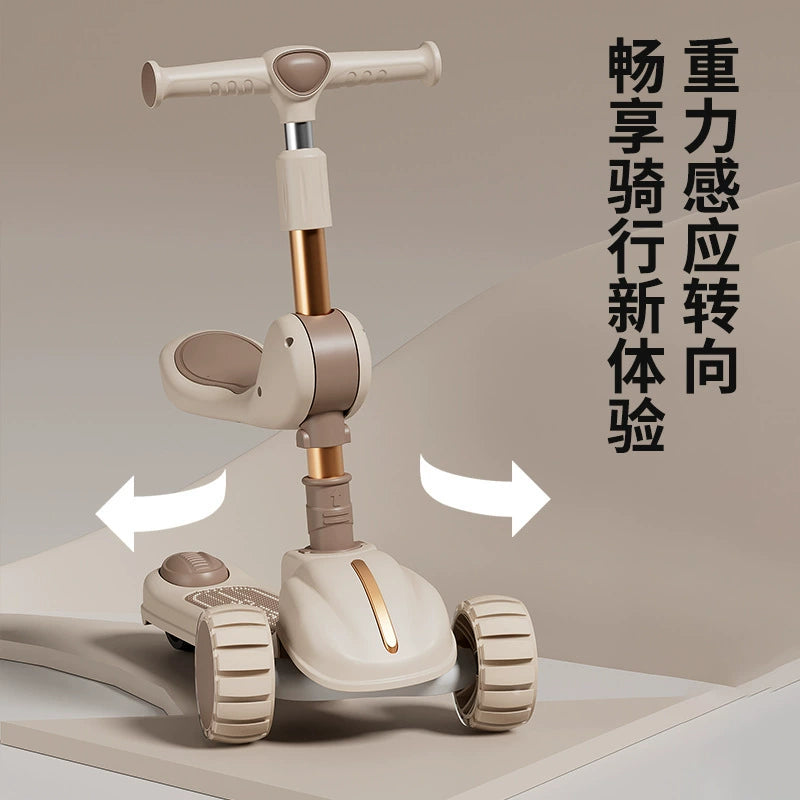 Children's scooter three-in-one 1-3-6 years old boys and girls slide baby can sit and ride the slide car