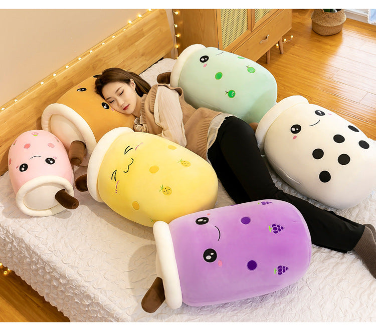 Boba Milk Tea Plushie Cup - Sip & Cuddle Huggable Pillow, Cute Squishy Toy for Girls & Kids