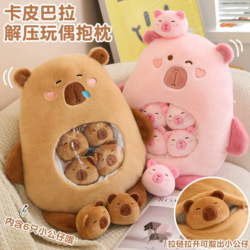 Unzip a Whole Squad of Chill! The Capybara Surprise Plush Bag40*45cm