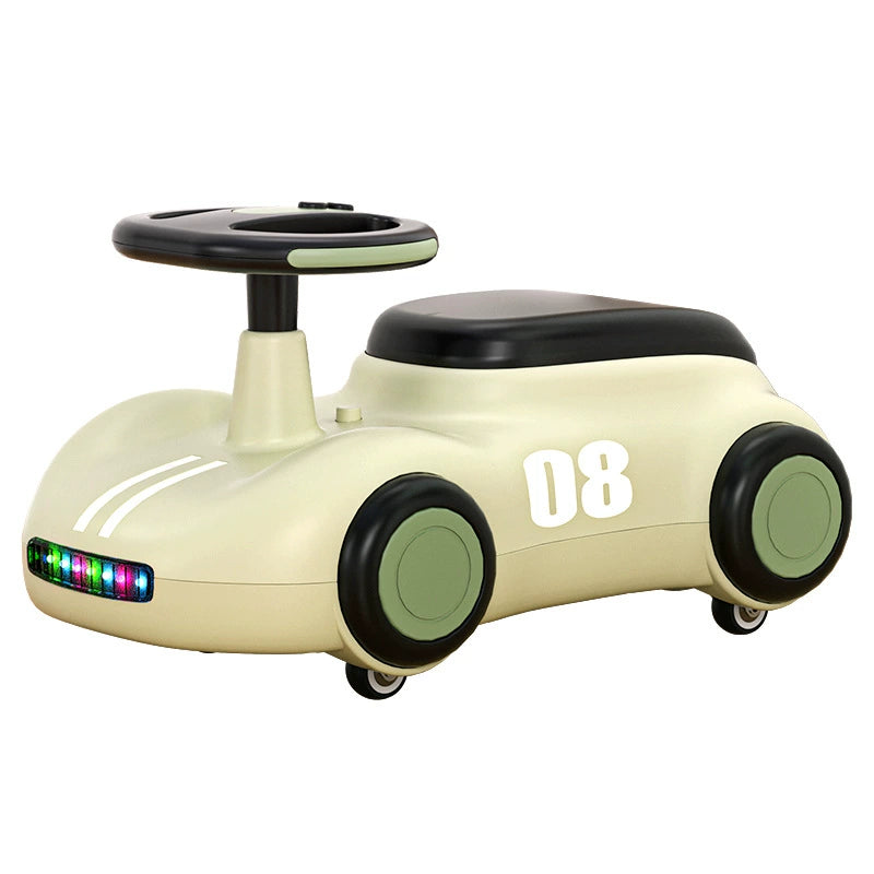 Music and Lights Sliding Car, Baby Scooter Toy Car, 1-3 Years Old, Quiet Universal Wheel, Indoor Use, Eco-Friendly PP Material, Car Shape, Great Birthday Gift for Boys and Girls