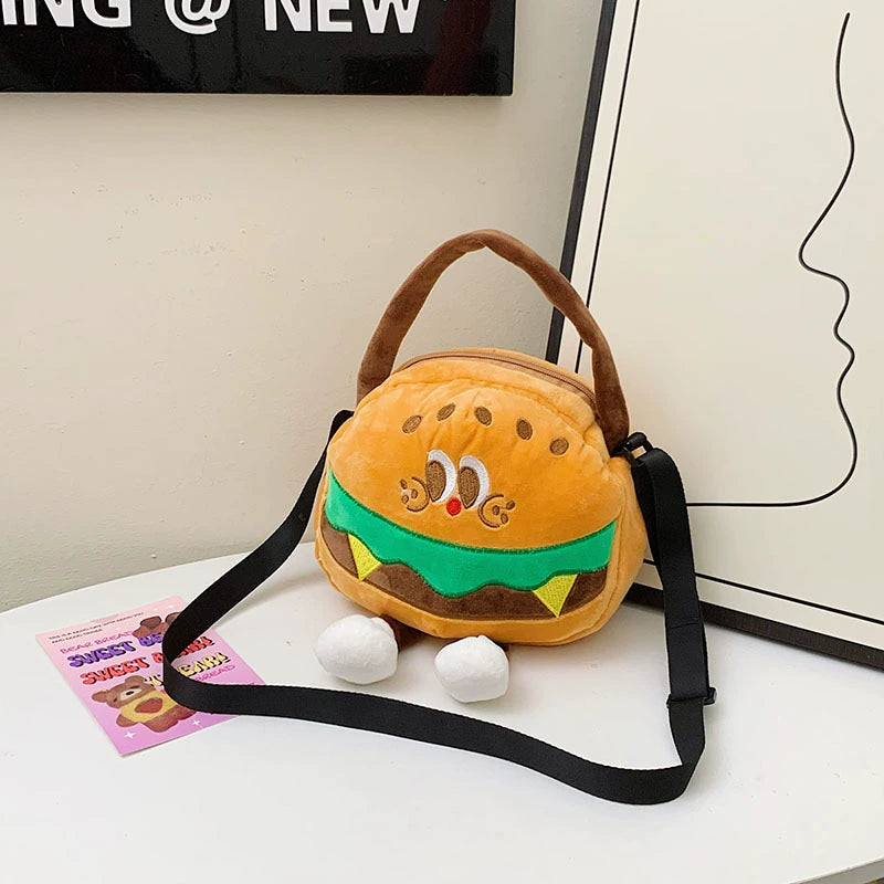 Too cute! Hamburger, French Fries, and Coke Plush Bag | Soft and cute shoulder bag for girls | Custom orders available at competitive prices