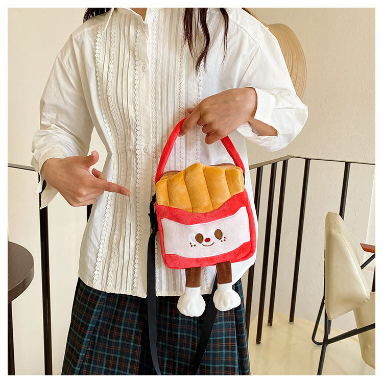 Too cute! Hamburger, French Fries, and Coke Plush Bag | Soft and cute shoulder bag for girls | Custom orders available at competitive prices
