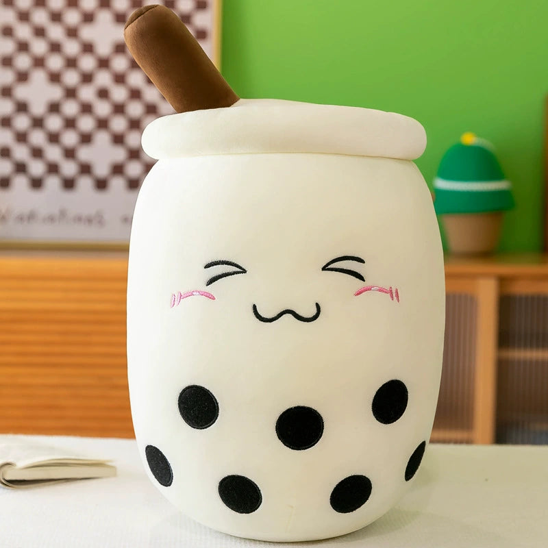 Boba Milk Tea Plushie Cup - Sip & Cuddle Huggable Pillow, Cute Squishy Toy for Girls & Kids