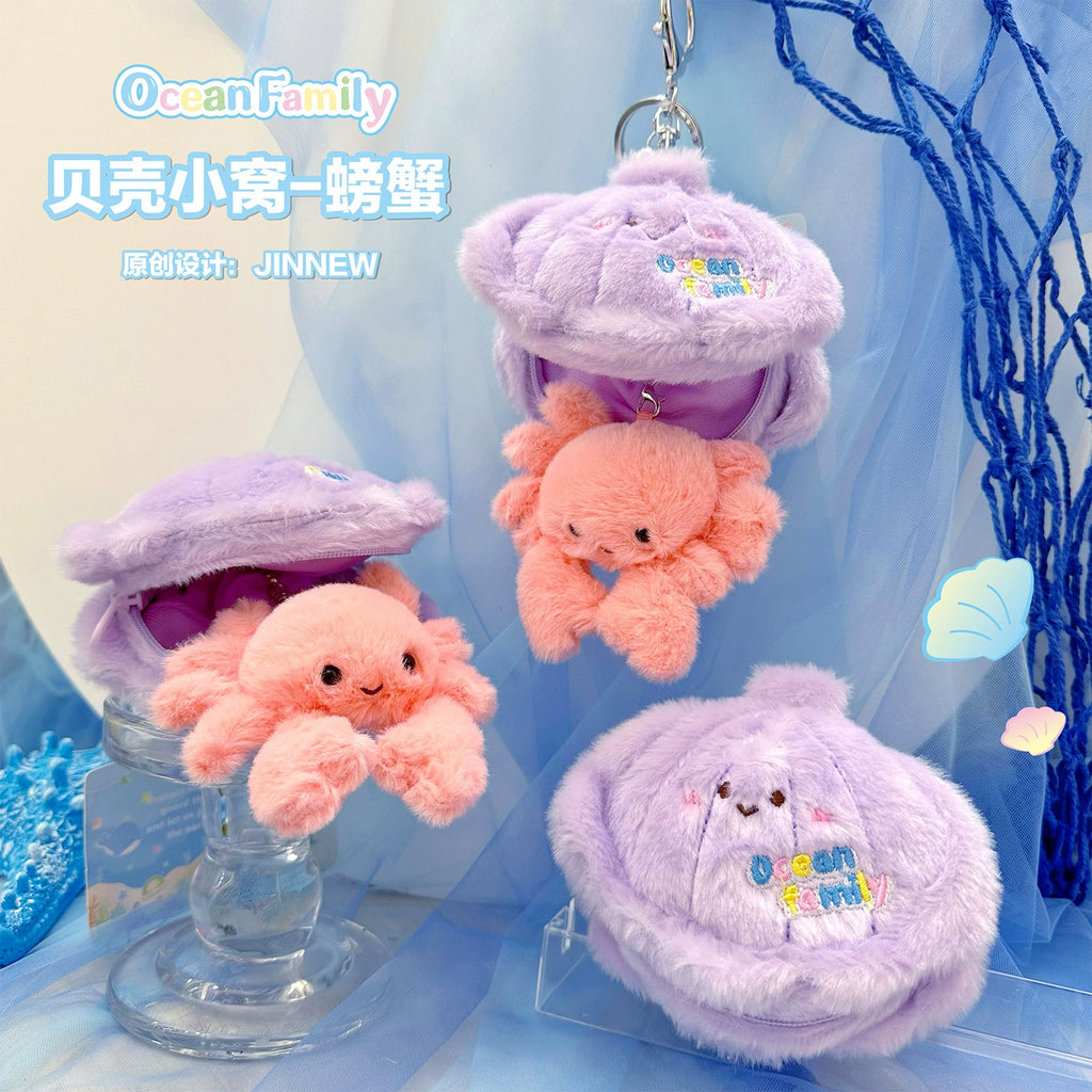 Magical Seashell Keychain - Open to Reveal a Secret Sea Creature Inside, Ocean Family Surprise Toy