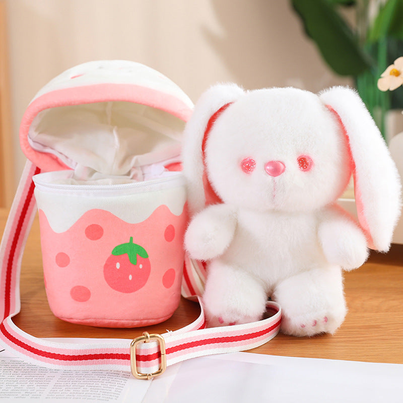 [Milk Tea Dog Shoulder Bag] 25cm Cute Pomeranian Plush Toy Girly Doll Crossbody Bag Creative Christmas and New Year Gift