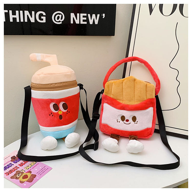 Too cute! Hamburger, French Fries, and Coke Plush Bag | Soft and cute shoulder bag for girls | Custom orders available at competitive prices