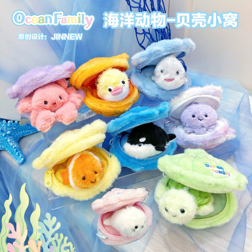 Magical Seashell Keychain - Open to Reveal a Secret Sea Creature Inside, Ocean Family Surprise Toy