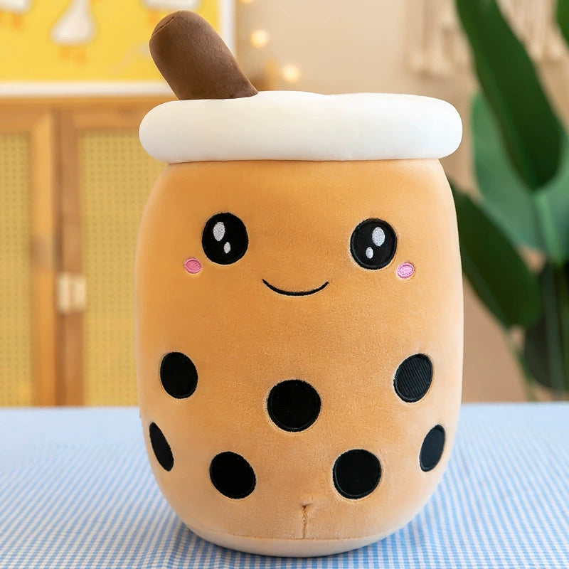 Boba Milk Tea Plushie Cup - Sip & Cuddle Huggable Pillow, Cute Squishy Toy for Girls & Kids