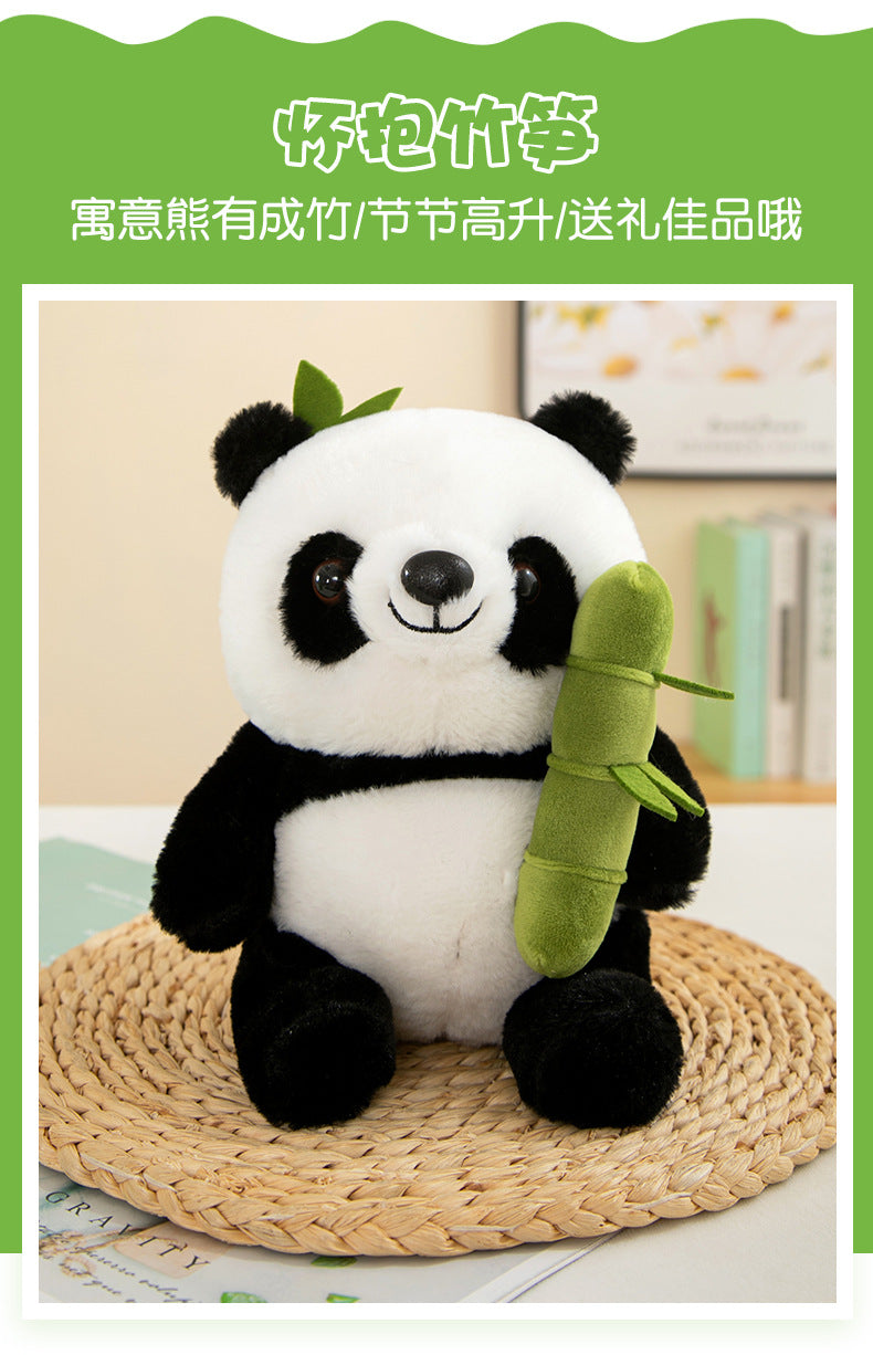 Christmas Panda in Bamboo Plush - Adorable Panda Doll Cuddle Pillow, Unique Stocking Stuffer Gift