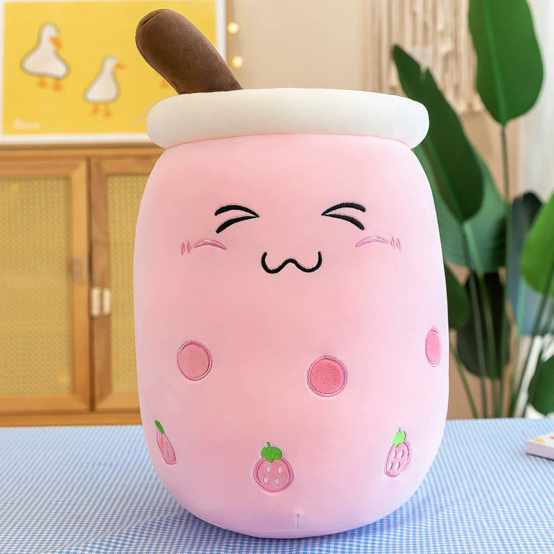 Boba Milk Tea Plushie Cup - Sip & Cuddle Huggable Pillow, Cute Squishy Toy for Girls & Kids