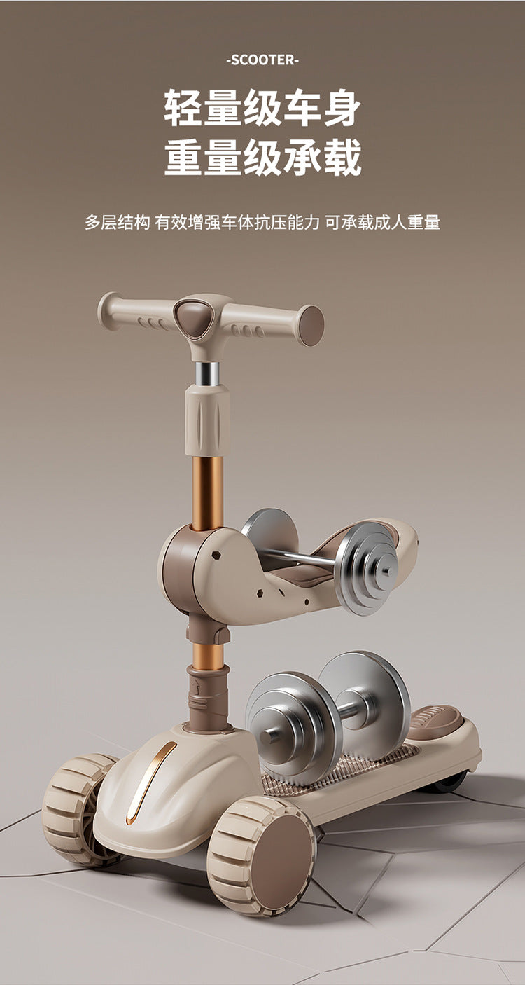 Children's scooter three-in-one 1-3-6 years old boys and girls slide baby can sit and ride the slide car