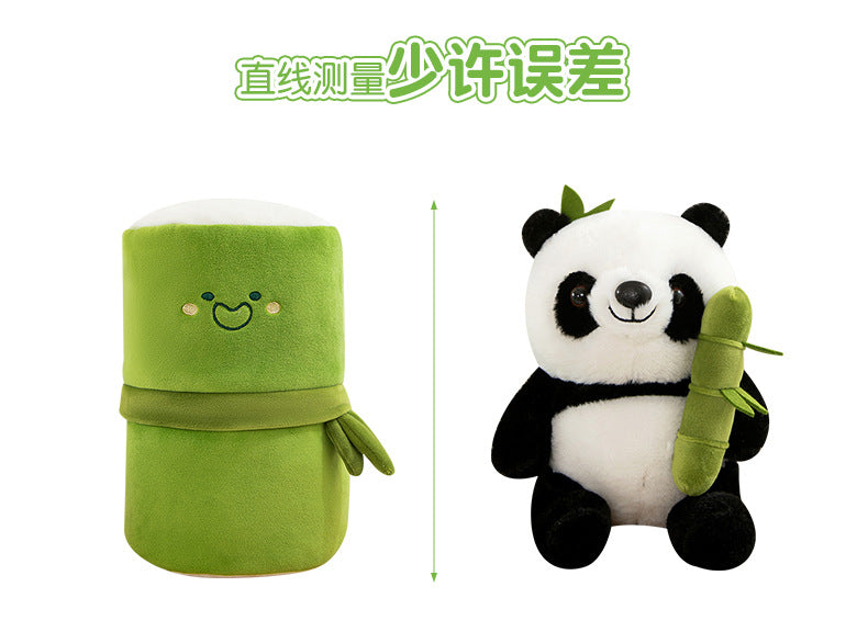 Christmas Panda in Bamboo Plush - Adorable Panda Doll Cuddle Pillow, Unique Stocking Stuffer Gift