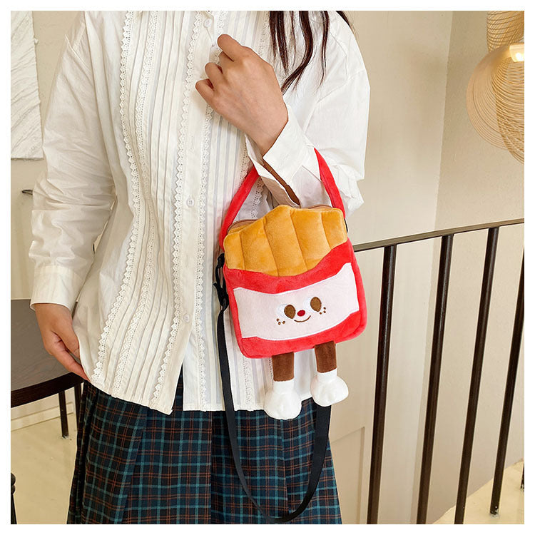 Too cute! Hamburger, French Fries, and Coke Plush Bag | Soft and cute shoulder bag for girls | Custom orders available at competitive prices