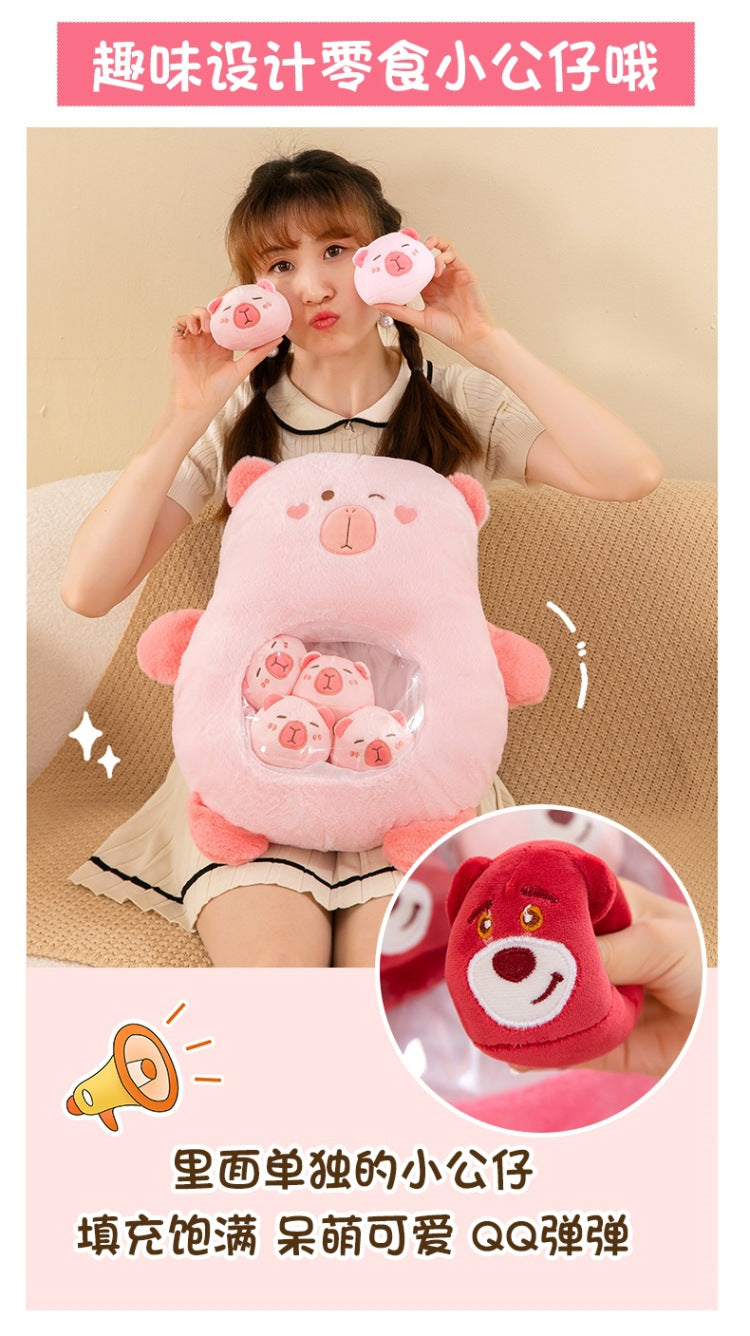 [Great Value] Snacks, pillows, plush toys, stress relief, cute little animal dolls, girls' birthday gifts, girlfriends, best friends, Children's Day gifts, a large bag of dolls