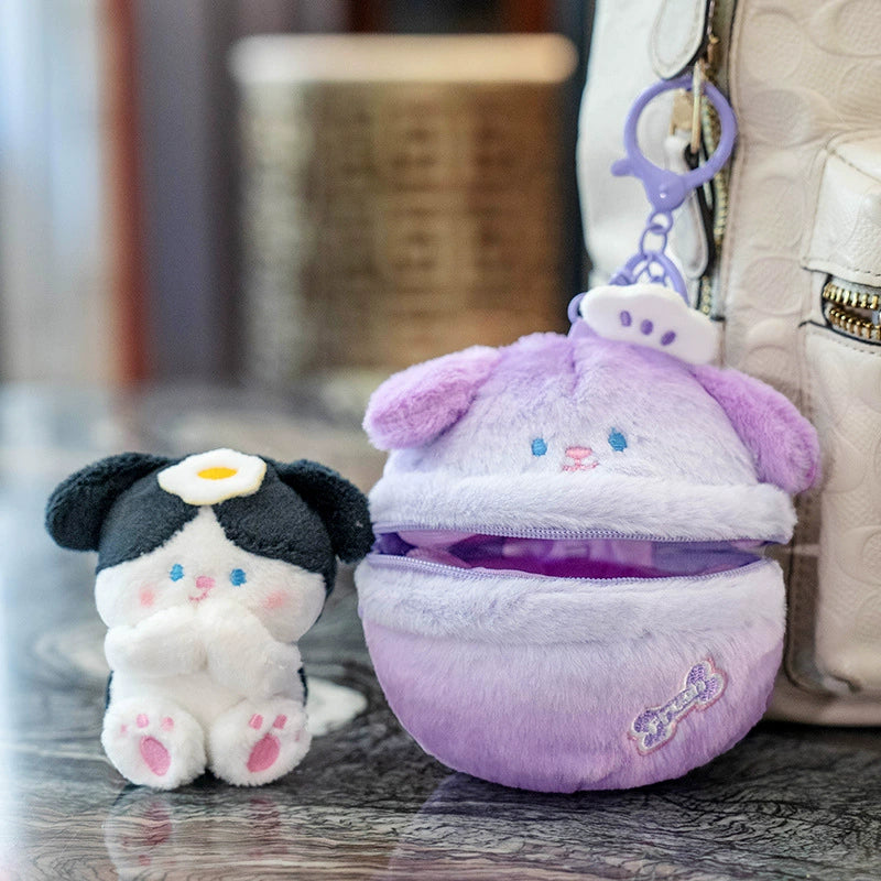 Christmas Surprise Egg Keychain - 10cm Mini Animal in Egg Plush Toy, Easter & Xmas Stocking Stuffer Gift