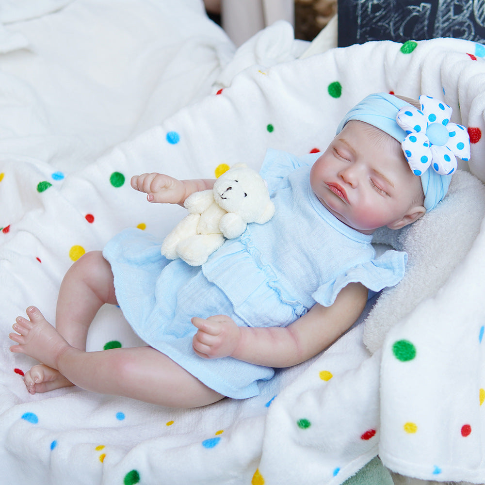 18inch Realistic Reborn Doll Full Silicone Body Handmade Soft Vinyl Baby Girl Doll High Definition Painting