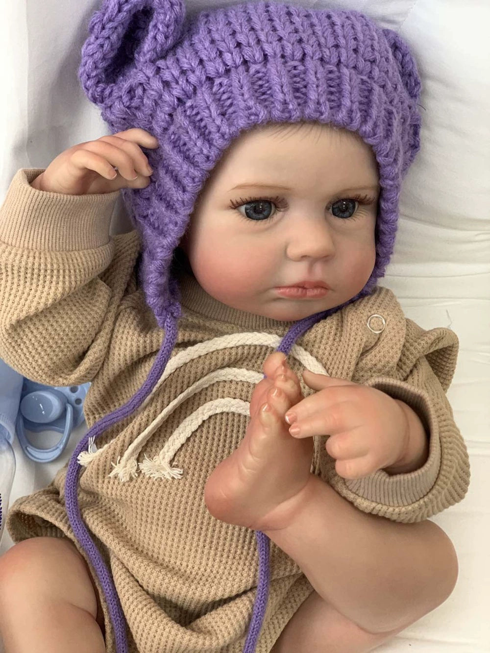 19 inch Reborn Doll Realistic Weighted Baby Doll Soft Vinyl Hollow/Solid Body Lifelike Reborn Toy