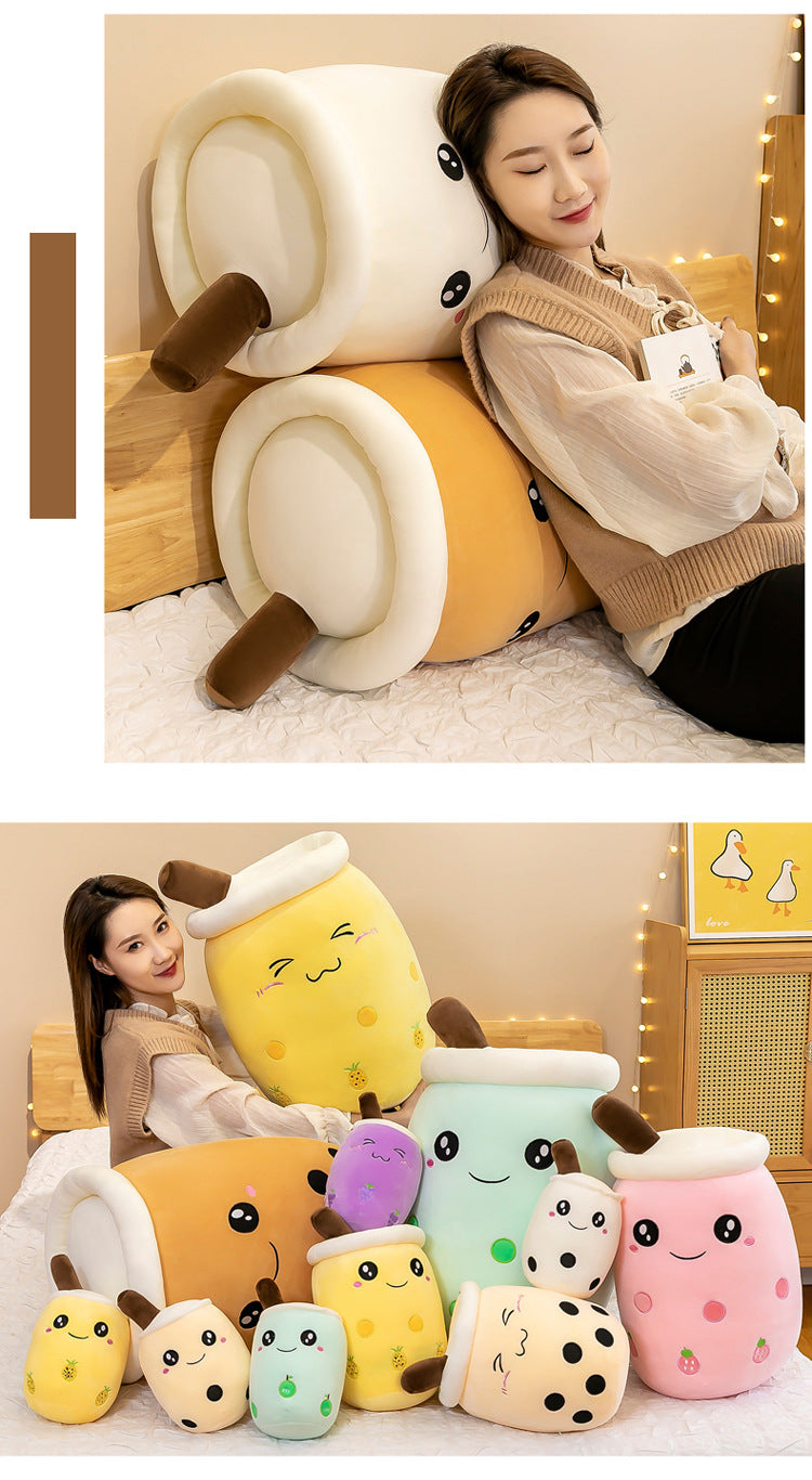 Boba Milk Tea Plushie Cup - Sip & Cuddle Huggable Pillow, Cute Squishy Toy for Girls & Kids