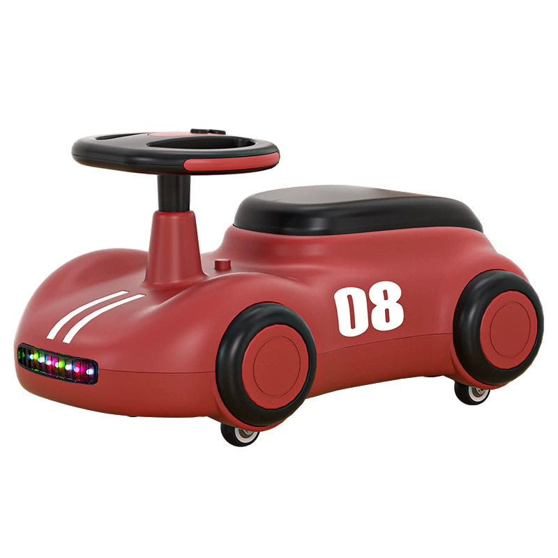 Music and Lights Sliding Car, Baby Scooter Toy Car, 1-3 Years Old, Quiet Universal Wheel, Indoor Use, Eco-Friendly PP Material, Car Shape, Great Birthday Gift for Boys and Girls