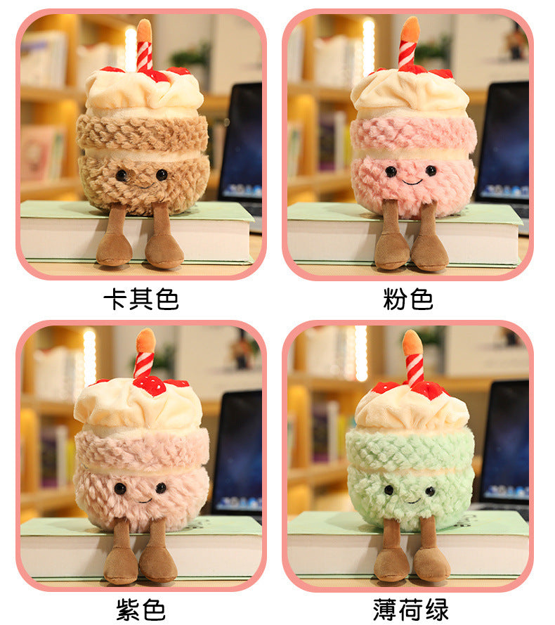 Fun cartoon cake doll children's birthday gift plush toy creative cake fun birthday gift