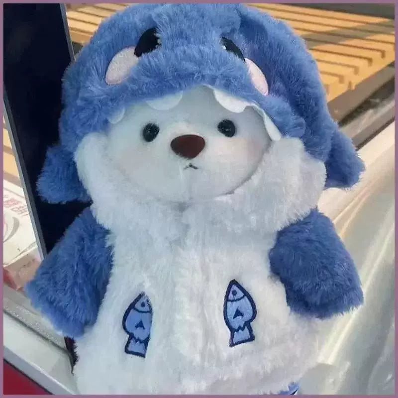 Christmas Magic Reversible Plush - Shark & Bear 2-in-1 Cuddly Toy, Fun Stocking Stuffer Gift