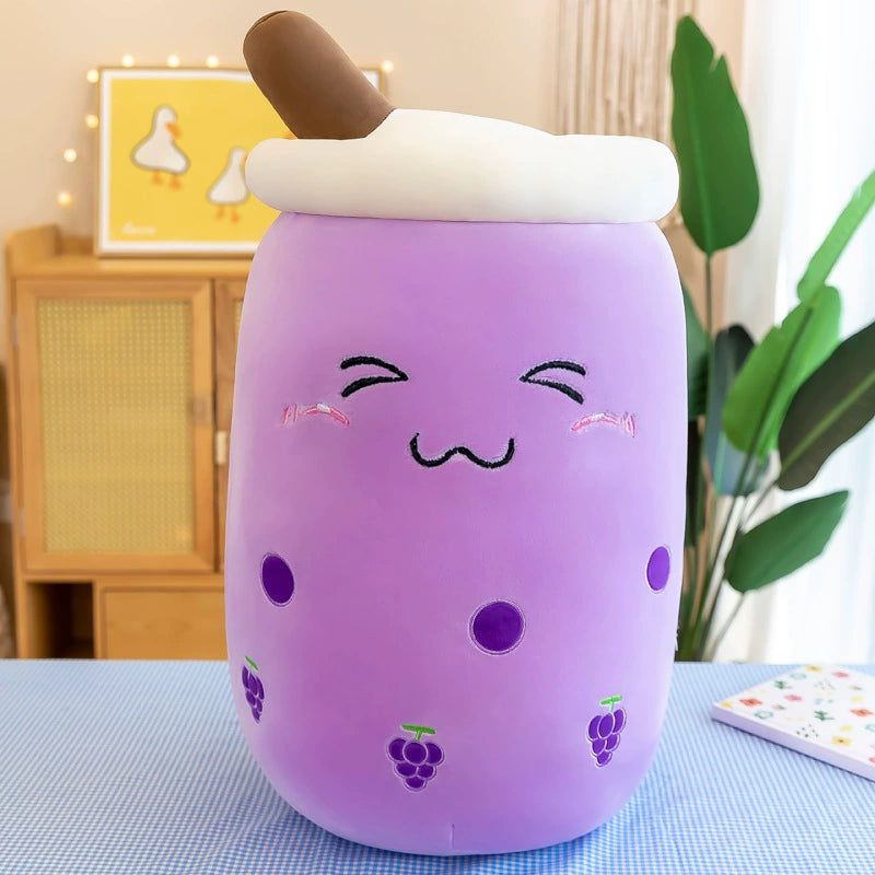 Boba Milk Tea Plushie Cup - Sip & Cuddle Huggable Pillow, Cute Squishy Toy for Girls & Kids