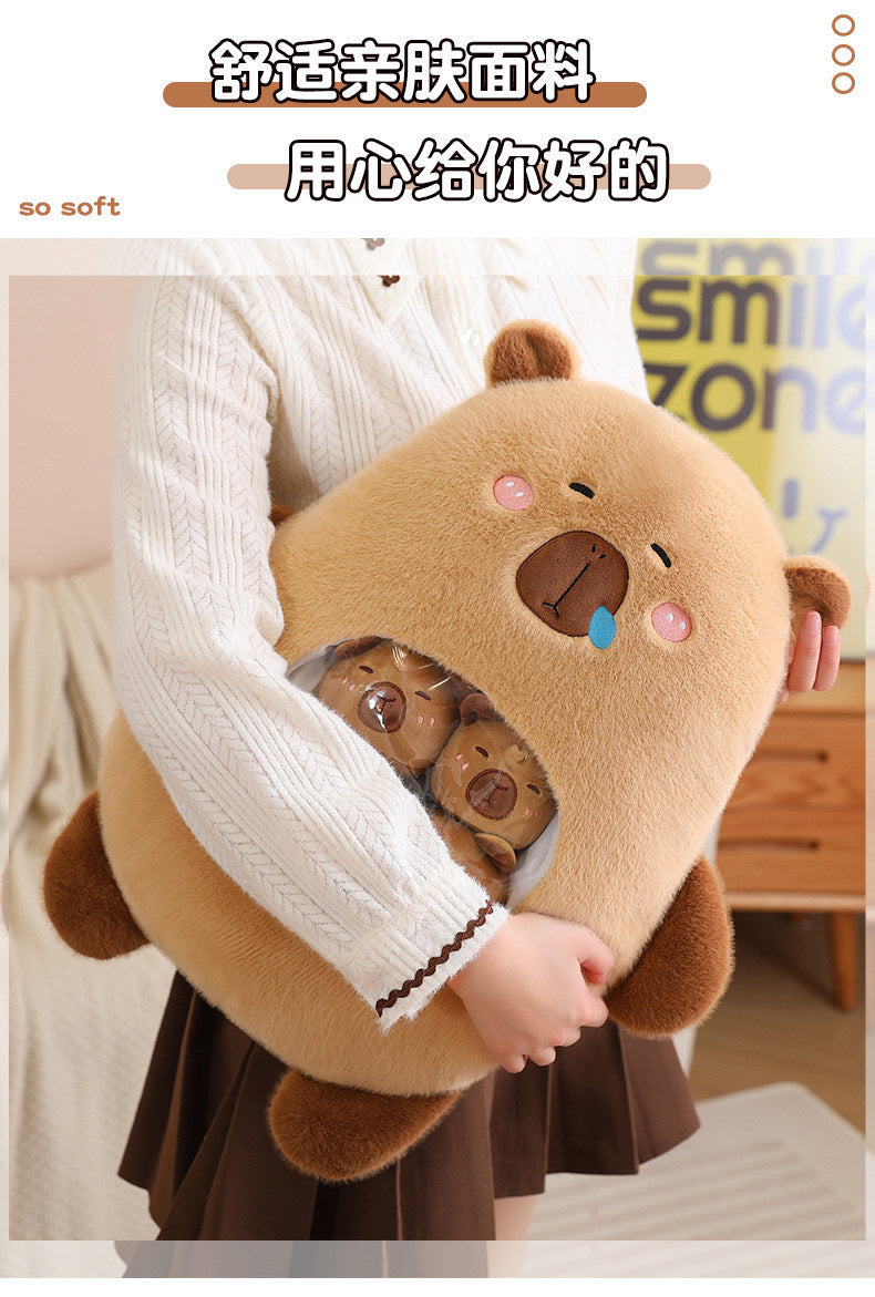 Unzip a Whole Squad of Chill! The Capybara Surprise Plush Bag40*45cm