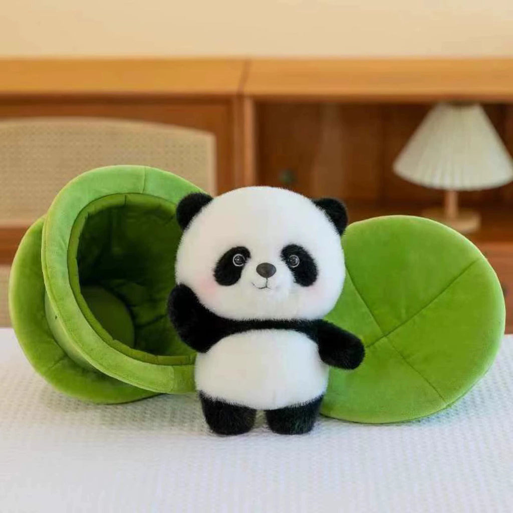 [Teacup Panda] Creative giant panda plush doll, sleeping pillow with bowl, 25cm large bowl + 19cm panda, PP cotton filling, birthday gift