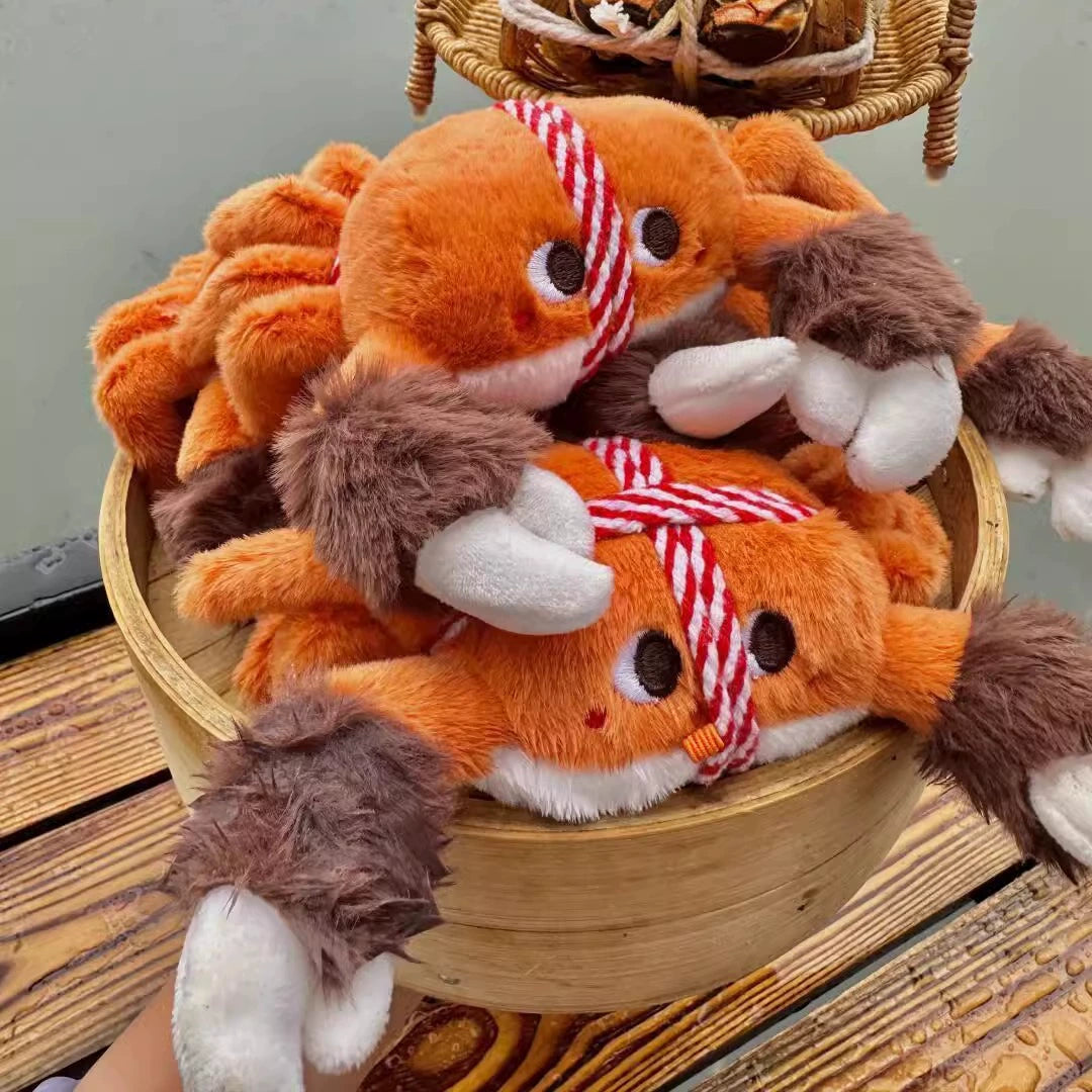 Christmas Crab Ornament: Adorable Plush Crab Keychain | Unique Xmas Tree Decoration & Stocking Stuffer Random color of lanyard