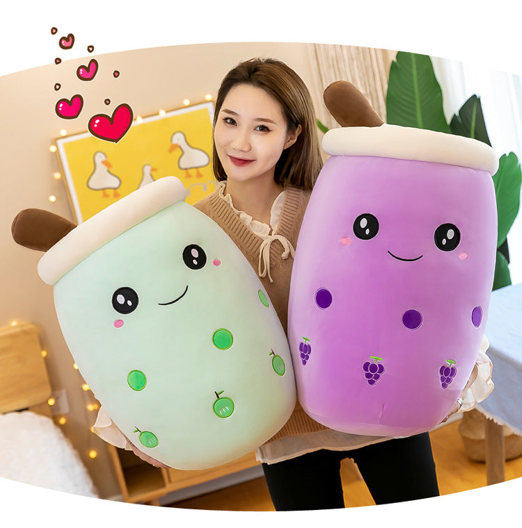 Boba Milk Tea Plushie Cup - Sip & Cuddle Huggable Pillow, Cute Squishy Toy for Girls & Kids