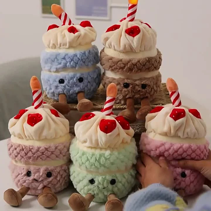 Fun cartoon cake doll children's birthday gift plush toy creative cake fun birthday gift