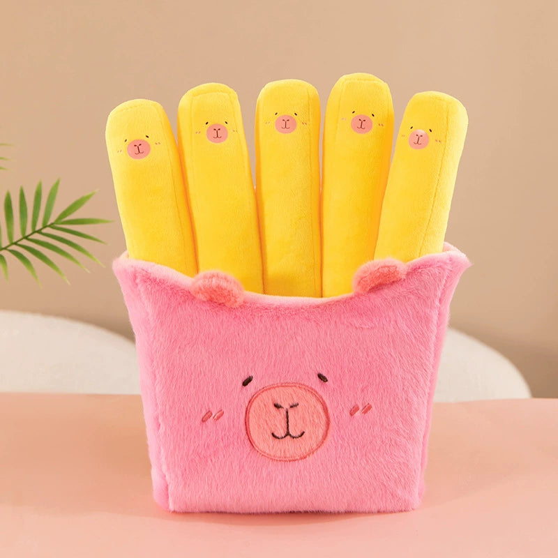 Fry-bara Plush Toy - French Fry Pouch with Goofy Capybara, Hilarious Couch Companion & Gift