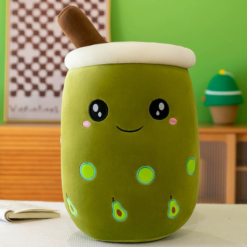 Boba Milk Tea Plushie Cup - Sip & Cuddle Huggable Pillow, Cute Squishy Toy for Girls & Kids