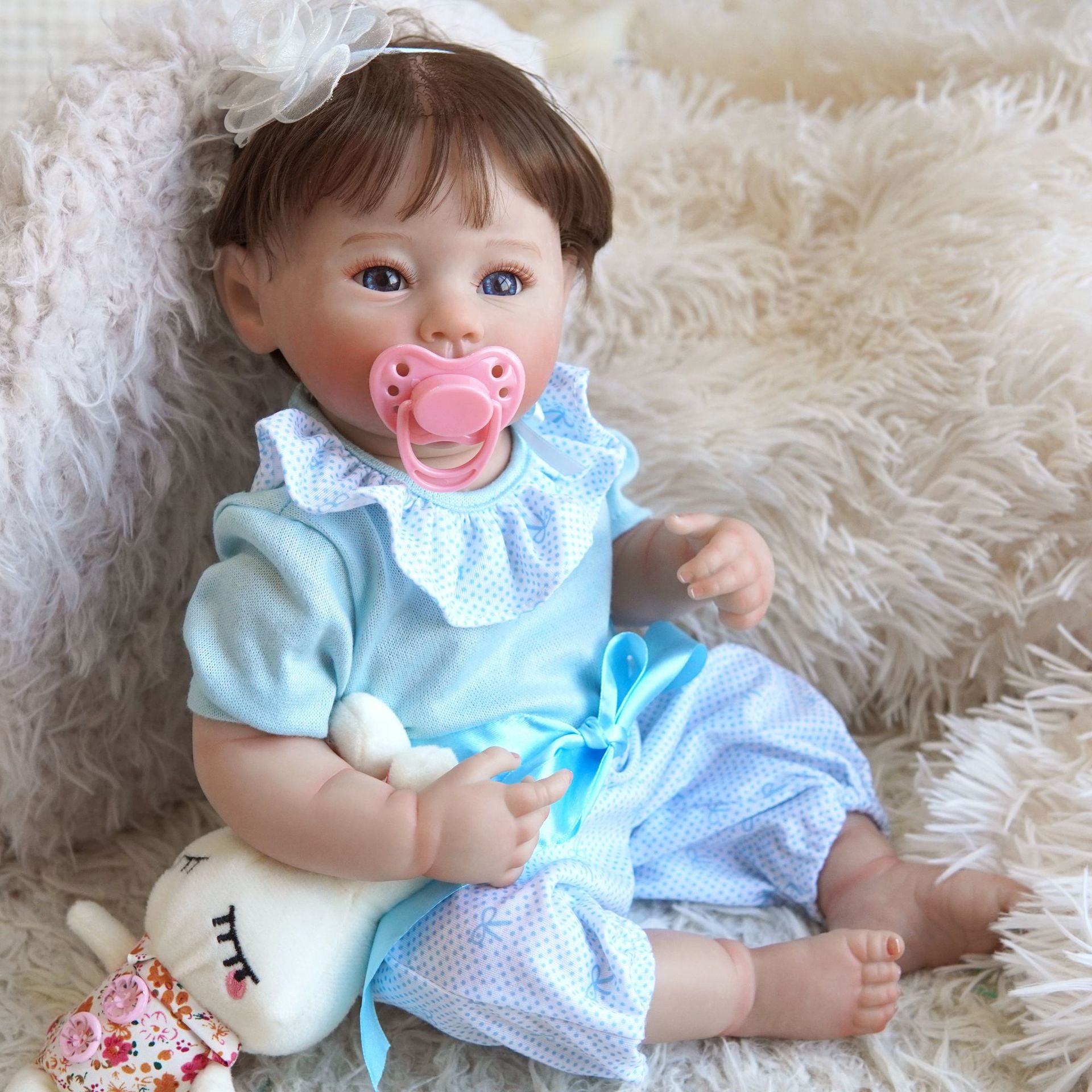 20-inch Raven reborn doll, full-body simulation baby, 50cm vinyl doll, Christmas and New Year gift, simulation doll, girl's birthday gift