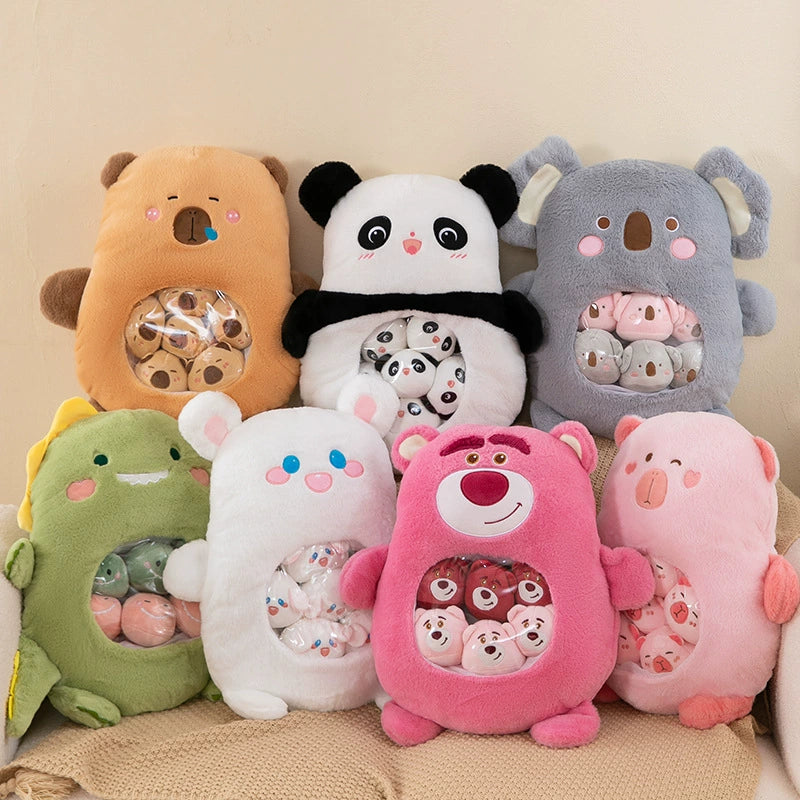 [Great Value] Snacks, pillows, plush toys, stress relief, cute little animal dolls, girls' birthday gifts, girlfriends, best friends, Children's Day gifts, a large bag of dolls