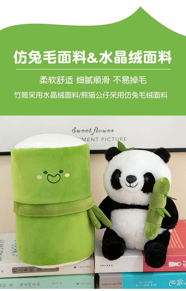 Christmas Panda in Bamboo Plush - Adorable Panda Doll Cuddle Pillow, Unique Stocking Stuffer Gift