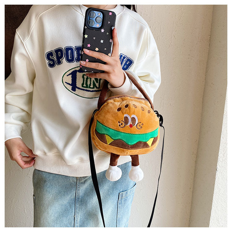 Too cute! Hamburger, French Fries, and Coke Plush Bag | Soft and cute shoulder bag for girls | Custom orders available at competitive prices
