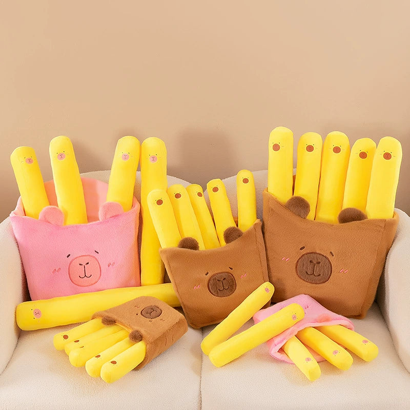 Fry-bara Plush Toy - French Fry Pouch with Goofy Capybara, Hilarious Couch Companion & Gift