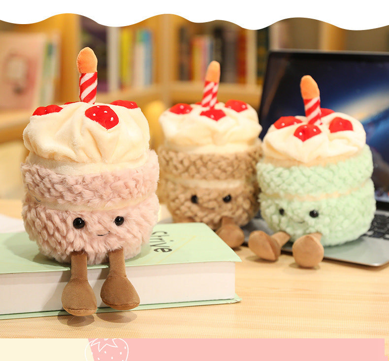 Fun cartoon cake doll children's birthday gift plush toy creative cake fun birthday gift