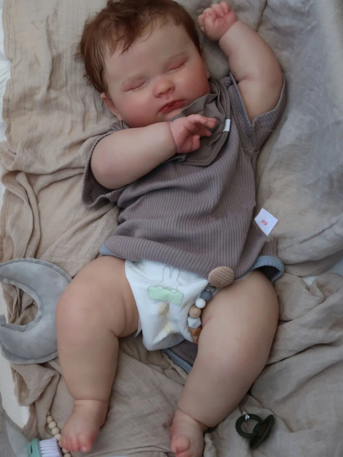 High-end simulation doll with hand-made hair transplant and venous blood, 50cm cotton body and soft rubber head and limbs, suitable for teaching and collecting baby toys.