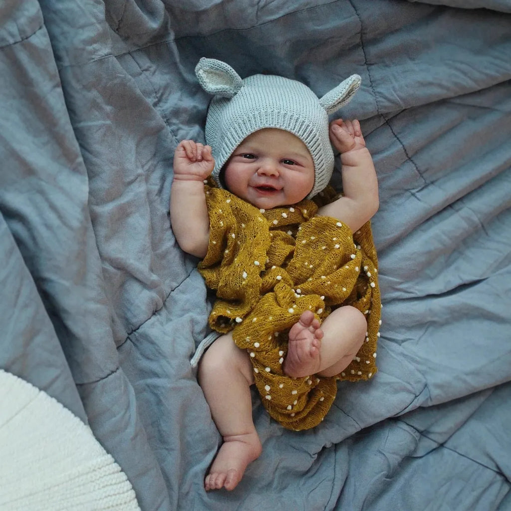 9-inch handmade simulation doll reborn baby vivienne baby soft rubber doll