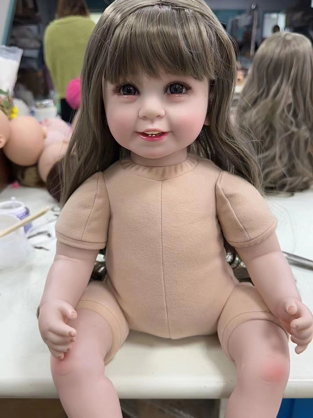 Doll simulation baby baby reborn six teeth cute little girl does not contain clothes can be freely changed