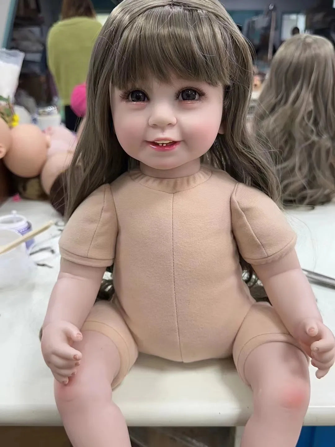 Doll simulation baby baby reborn six teeth cute little girl does not contain clothes can be freely changed