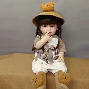 newborn reborn dolls, full plastic body,  washable, soft and realistic girl play house toys, girl's birthday gift, emotional companionship toys